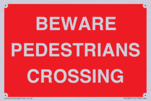 PR12801: BEWARE PEDESTRIANS CROSSING