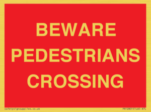 PR12801: BEWARE PEDESTRIANS CROSSING