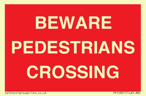 PR12801: BEWARE PEDESTRIANS CROSSING