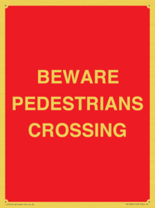 PR12801: BEWARE PEDESTRIANS CROSSING