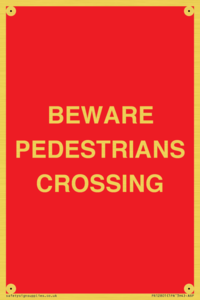 PR12801: BEWARE PEDESTRIANS CROSSING