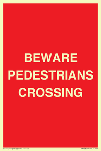 PR12801: BEWARE PEDESTRIANS CROSSING