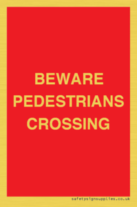PR12801: BEWARE PEDESTRIANS CROSSING