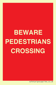 PR12801: BEWARE PEDESTRIANS CROSSING
