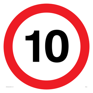 PR543: 10mph or 10kph road speed sign