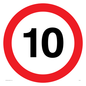 PR543: 10mph or 10kph road speed sign