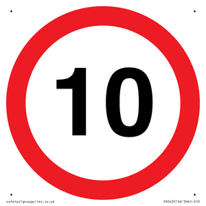PR543: 10mph or 10kph road speed sign