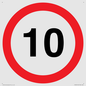 PR543: 10mph or 10kph road speed sign