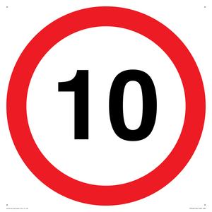 PR543: 10mph or 10kph road speed sign