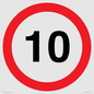 PR543: 10mph or 10kph road speed sign