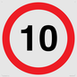 PR543: 10mph or 10kph road speed sign