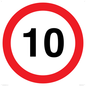 PR543: 10mph or 10kph road speed sign