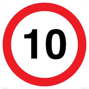 PR543: 10mph or 10kph road speed sign