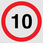 PR543: 10mph or 10kph road speed sign