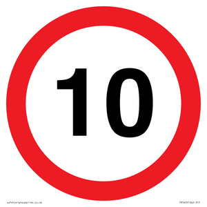 PR543: 10mph or 10kph road speed sign