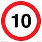 PR543: 10mph or 10kph road speed sign