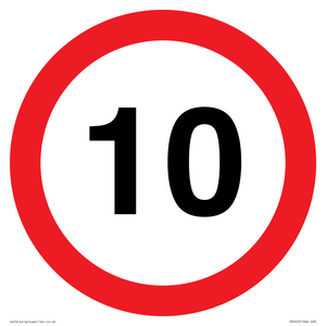 PR543: 10mph or 10kph road speed sign