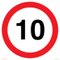 PR543: 10mph or 10kph road speed sign