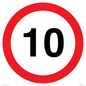 PR543: 10mph or 10kph road speed sign