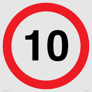 PR543: 10mph or 10kph road speed sign