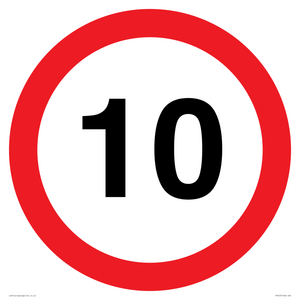 PR543: 10mph or 10kph road speed sign