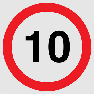 PR543: 10mph or 10kph road speed sign