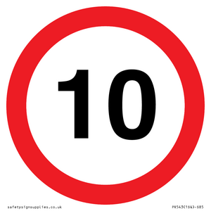 PR543: 10mph or 10kph road speed sign