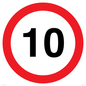 PR543: 10mph or 10kph road speed sign