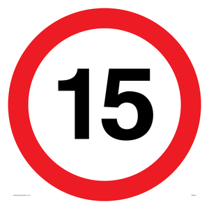 PR544: 15mph or 15kph road speed sign