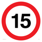 PR544: 15mph or 15kph road speed sign