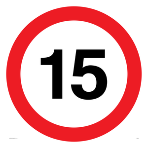 PR544: 15mph or 15kph road speed sign