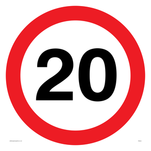PR545: 20mph or 20kph road speed sign