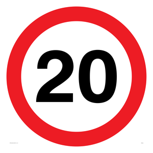 PR545: 20mph or 20kph road speed sign