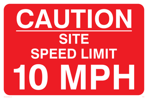 PR559: caution site speed limit 10mph