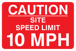 PR559: caution site speed limit 10mph