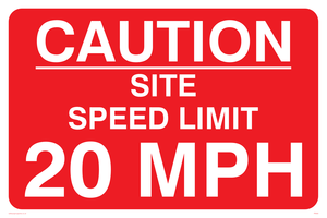 PR560: caution site speed limit 20mph