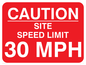 PR561: caution site speed limit 30mph