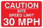 PR561: caution site speed limit 30mph
