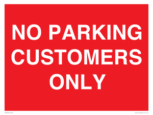 PR6193: NO PARKING CUSTOMERS ONLY