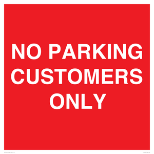 PR6193: NO PARKING CUSTOMERS ONLY