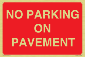 PR6196: NO PARKING ON PAVEMENT