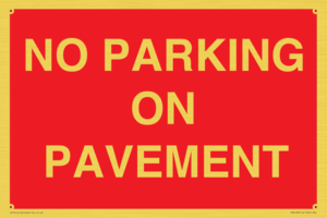 PR6196: NO PARKING ON PAVEMENT