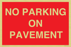 PR6196: NO PARKING ON PAVEMENT