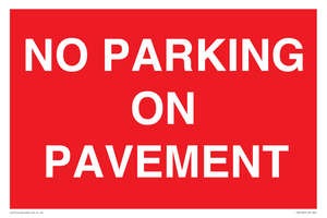 PR6196: NO PARKING ON PAVEMENT