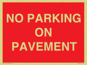 PR6196: NO PARKING ON PAVEMENT