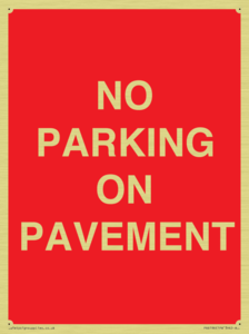 PR6196: NO PARKING ON PAVEMENT