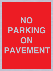 PR6196: NO PARKING ON PAVEMENT