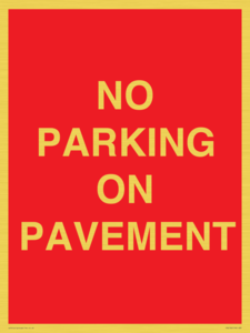 PR6196: NO PARKING ON PAVEMENT