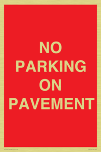 PR6196: NO PARKING ON PAVEMENT