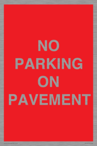 PR6196: NO PARKING ON PAVEMENT